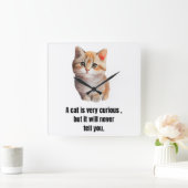 Katze, Spruch über der Charakter der Katzen スクエア壁時計 (ホーム)
