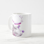 Katze Tasse Herz Feder コーヒーマグカップ (正面左)