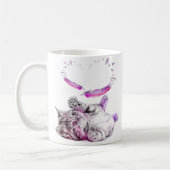 Katze Tasse Herz Feder コーヒーマグカップ (左)