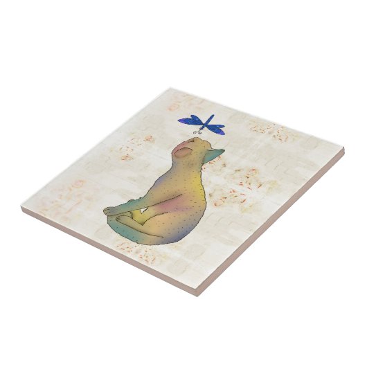 Katze und blaue Libelle タイル (側面)