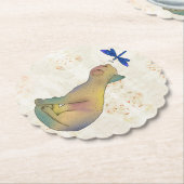 Katze und blaue Libelle ペーパーコースター (アングル)