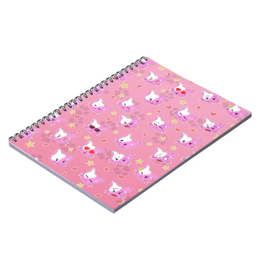 Katzen - Kätzchen - Comickatzen Muster Design  ノートブック (左側)