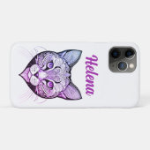 Katzenkopf Farbverlauf blau-lila Case-Mate iPhoneケース (裏面(横))
