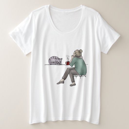 Katzenleben プラスサイズTシャツ (デザイン正面)