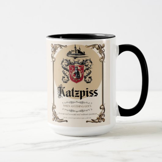 Katzpiss Mug – ドイツのパロディーワインラベル マグカップ (右)
