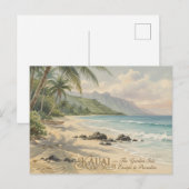 Kauai  Beach Romantic Painting ポストカード (正面/裏面)