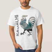 Kauai Chicken Rooster Hawaii Surf Wave Tシャツ (正面)