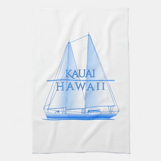 Kauai Coastal Nautical Sailing Sailor キッチンタオル (縦)
