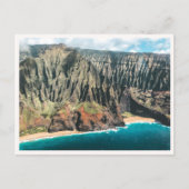 Kauai Coastline Aerial Na Pali Mountains Blank ポストカード (正面)