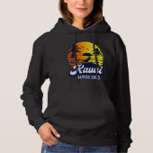 Kauai Hawaii 2023 Hawaiian Sunset Beach Retro パーカ (正面)