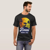 Kauai Hawaii 2023 Hawaiian Sunset Beach Retro Tシャツ (正面フル)