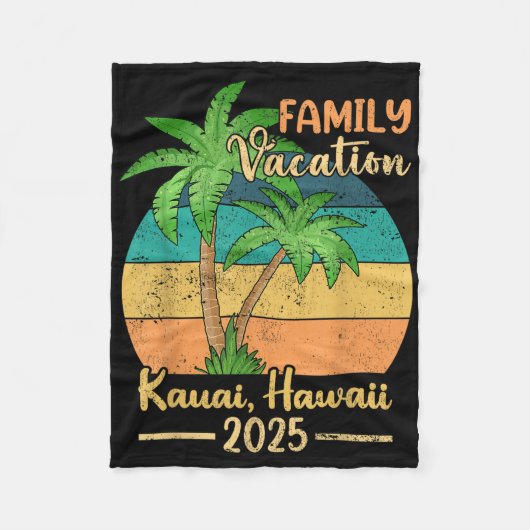 Kauai Hawaii Beach Family Vacation 2025 Summer フリースブランケット (正面)