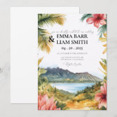 Kauai HAWAII Beach Tropical Wedding Invitation 招待状 (正面/裏面)