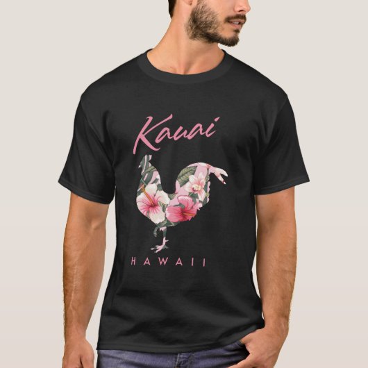 Kauai Hawaii Flower Hibiscus Chicken Tシャツ (正面)