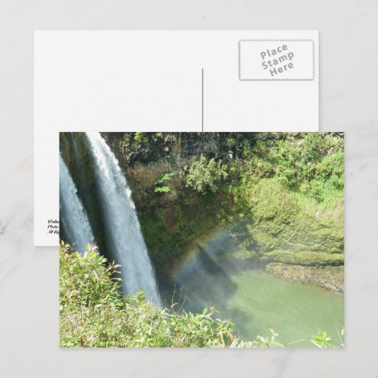 Kauai Hawaii WailuaFalls ポストカード (正面/裏面)