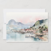 Kauai Hawaii Watercolor Landscape Rehearsal Dinner 招待状 (裏面)