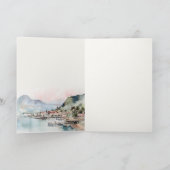 Kauai Hawaii Watercolor Landscape Wedding サンキューカード (内部)