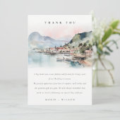 Kauai Hawaii Watercolor Landscape Wedding サンキューカード (スタンド正面)