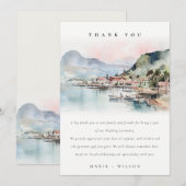 Kauai Hawaii Watercolor Landscape Wedding サンキューカード (正面/裏面)
