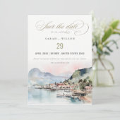 Kauai Hawaii Watercolor Landscape Wedding セーブザデート (スタンド正面)