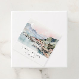 Kauai Hawaii Watercolor Landscape Wedding フェイバータグ