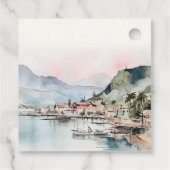 Kauai Hawaii Watercolor Landscape Wedding フェイバータグ (裏面)