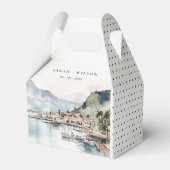 Kauai Hawaii Watercolor Landscape Wedding フェイバーボックス (裏面サイド)