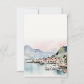 Kauai Hawaii Watercolor Landscape Wedding 出欠カード (裏面)