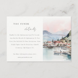 Kauai Hawaii Watercolor Landscape Wedding Detail エンクロージャーカード