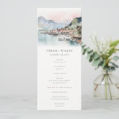 Kauai Hawaii Watercolor Landscape Wedding Program 招待状 (スタンド正面)