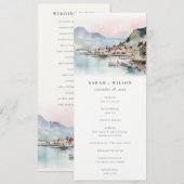 Kauai Hawaii Watercolor Landscape Wedding Program 招待状 (正面/裏面)