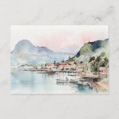 Kauai Hawaii Watercolor Scape Wedding Reception エンクロージャーカード (裏面)