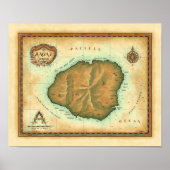 Kauai Map ポスター (正面)