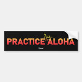 Kauai Practice Aloha Lava Shaka (Hang loose) バンパーステッカー (正面)