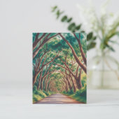 Kauai Tree Tunnel watercolor ポストカード (スタンド正面)