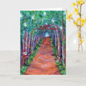 Kauai Tree Tunnel with Santa Mele Kalikimaka Card カード (黄色い花)