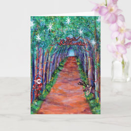 Kauai Tree Tunnel with Santa Mele Kalikimaka Card カード