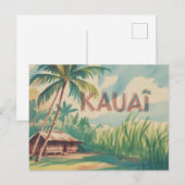 Kauai Vegetation village hut ポストカード (正面/裏面)