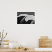 Kauffman Center曲線と影（白黒） ポスター (キッチン)