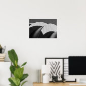 Kauffman Center曲線と影（白黒） ポスター (ホームオフィス)