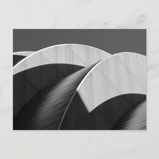 Kauffman Center白黒の曲線 ポストカード (正面)