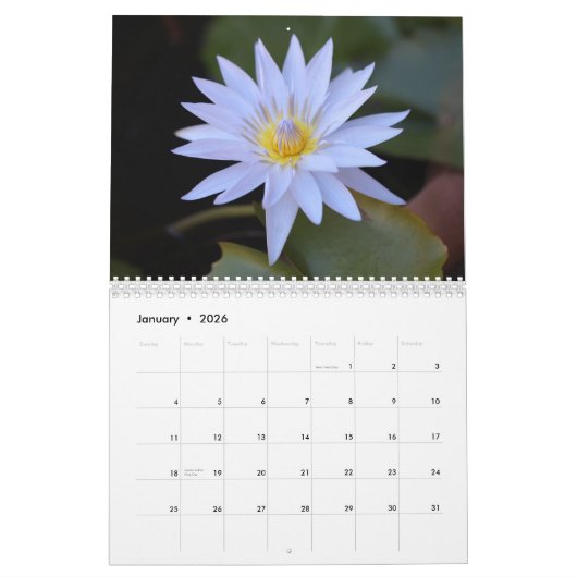 Kauiからの自然の写真 カレンダー (1月 2026)