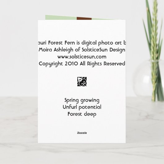 Kauriの森林シダ カード (裏面)