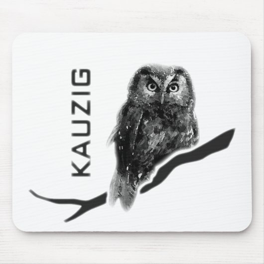 Kauz Eule Uhu käuzchen owl bird kauzig マウスパッド (正面)