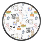 Kawai Pet Lover Cute Seamless Pattern アイスホッケーパック (正面)