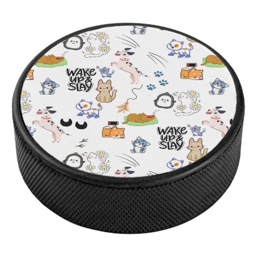 Kawai Pet Lover Cute Seamless Pattern アイスホッケーパック (3/4)