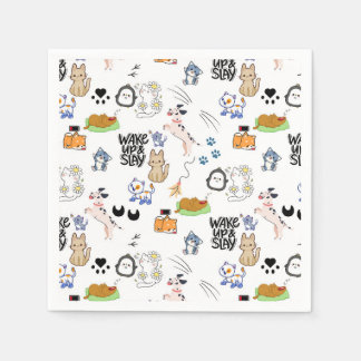 Kawai Pet Lover Cute Seamless Pattern スタンダードカクテルナプキン