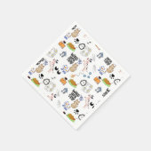 Kawai Pet Lover Cute Seamless Pattern スタンダードカクテルナプキン (角)