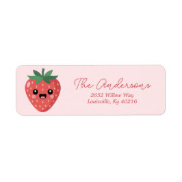 Kawai Strawberry Return Address ラベル