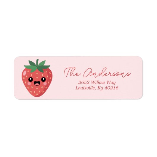 Kawai Strawberry Return Address ラベル (正面)